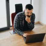 Man Using Laptop Computer